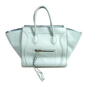 Celine Luggage Phantom Tote Bag Leather Blue Handbag